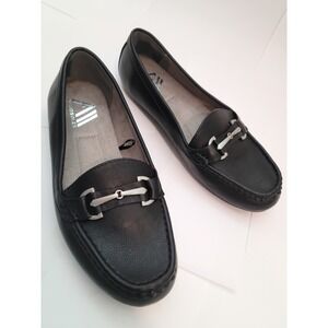 Aerosoles Bixie Buckle Loafer Women Black Wide Width 9W 40BIXIE